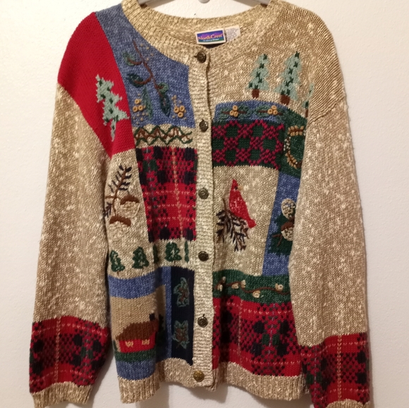 Northcrest Sweaters - North Crest Heavy Knit Fair Isle Sweater Multi L